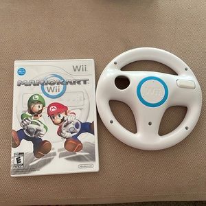 Mario Kart Wii game + Steering wheel